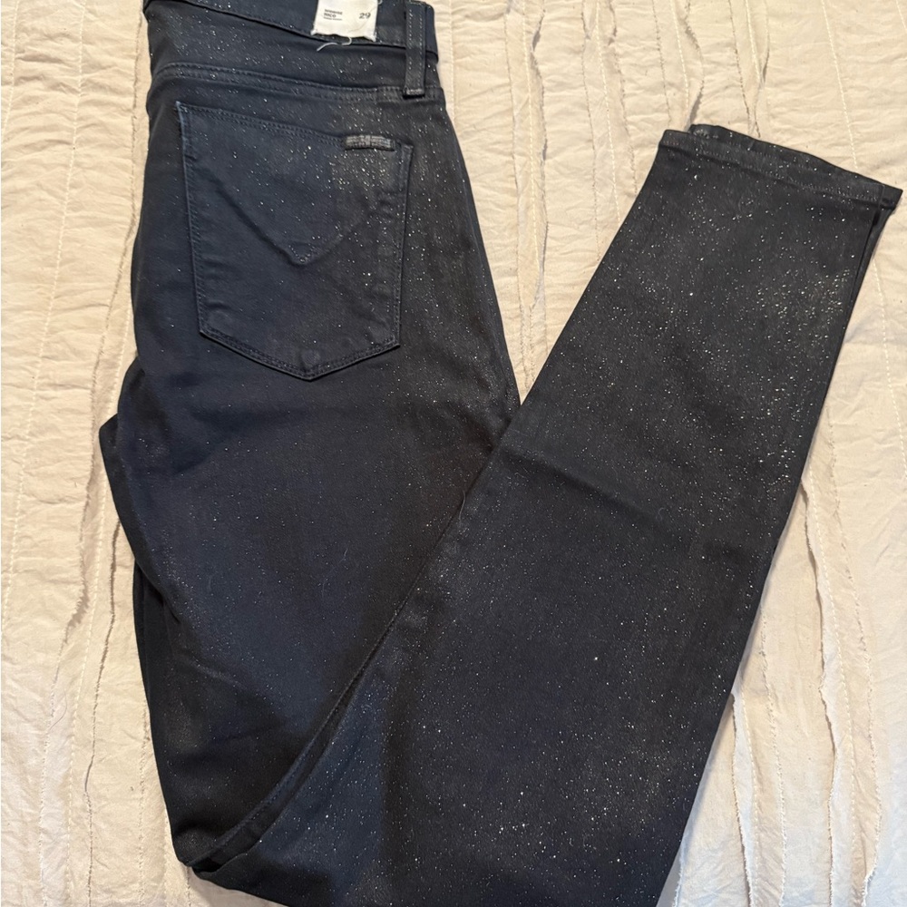 Women's HUDSON Midrise Nico Size 29 Sparkle Black Jeans